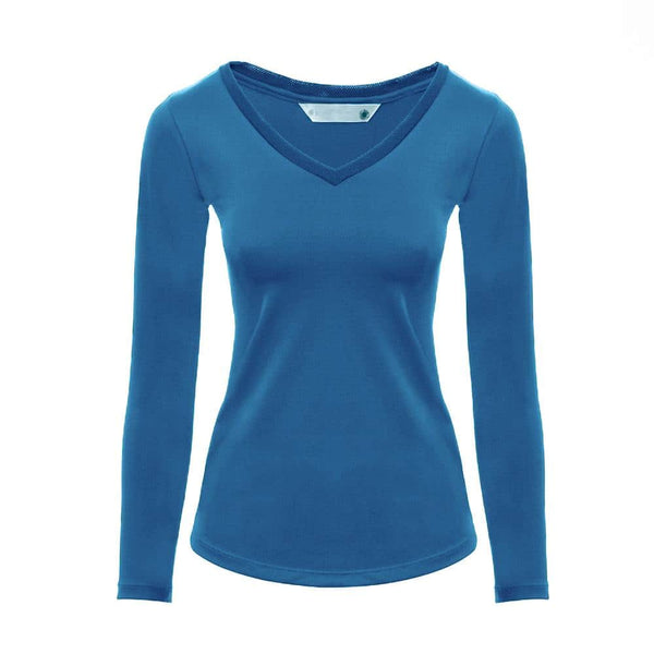 Invel® Long Sleeve Functional T-Shirt - Women's V Neck with Bioceramic MIG3® Far-Infrared Technology - Invel North America