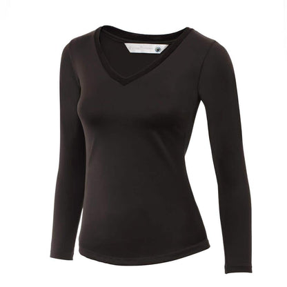 Invel® Long Sleeve Functional T-Shirt - Women's V Neck with Bioceramic MIG3® Far-Infrared Technology - Invel North America