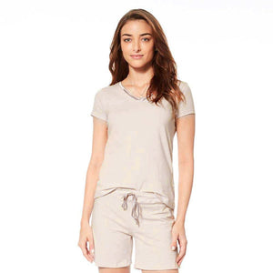 Invel® Sleepwear T-Shirt Short Sleeve - Satin Collar with Bioceramic MIG3® Far-Infrared Technology - Invel North America