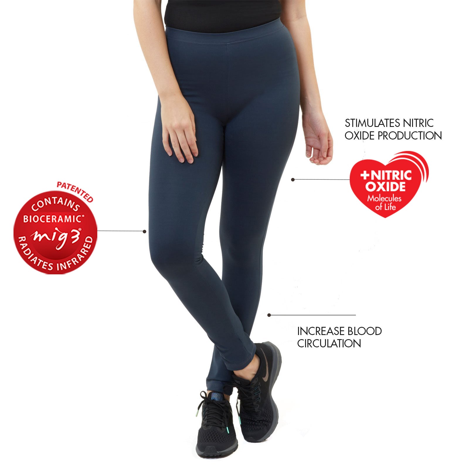 Invel® Active Shorts Basic Leggings Soft Compression Anti-Cellulite with  Bioceramic MIG3® Far-Infrared Technology