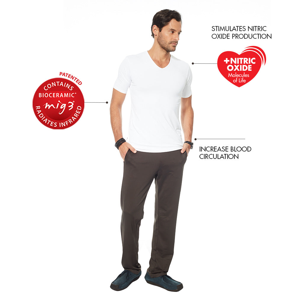 Invel® Therapeutic Men's Basic V-Neck Shirt with Bioceramic MIG3® Far-Infrared Technology - Invel North America