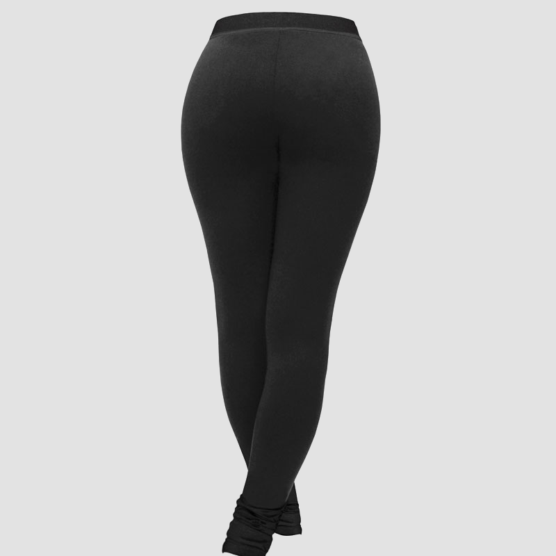 Women's Black Cotton Regular Activewear Leggings