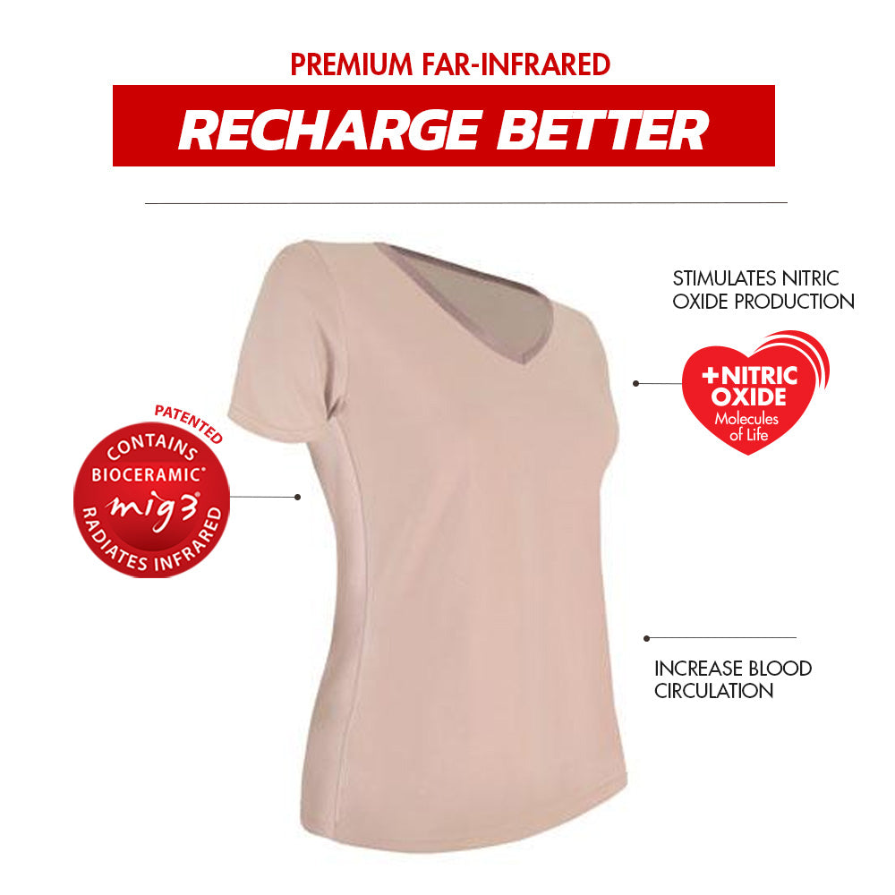 Invel® Therapeutic Recharge Women's Sleepwear Shirt with Bioceramic MIG3® Far-Infrared Technology - Invel North America
