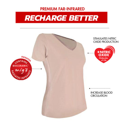 Invel® Therapeutic Recharge Women's Sleepwear Shirt with Bioceramic MIG3® Far-Infrared Technology - Invel North America