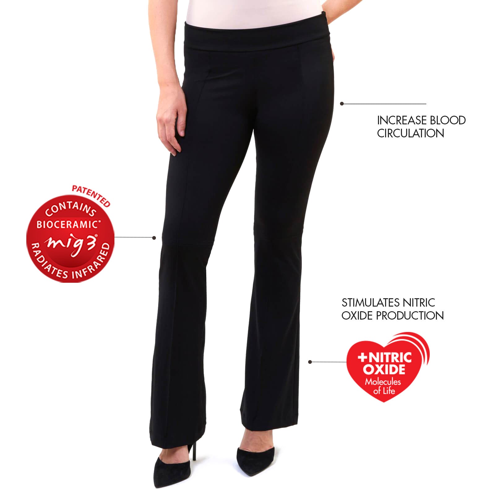 Far-Infrared Woman's Flair Pants  – “Reta” Women’s Infrared Pants – - Invel North America