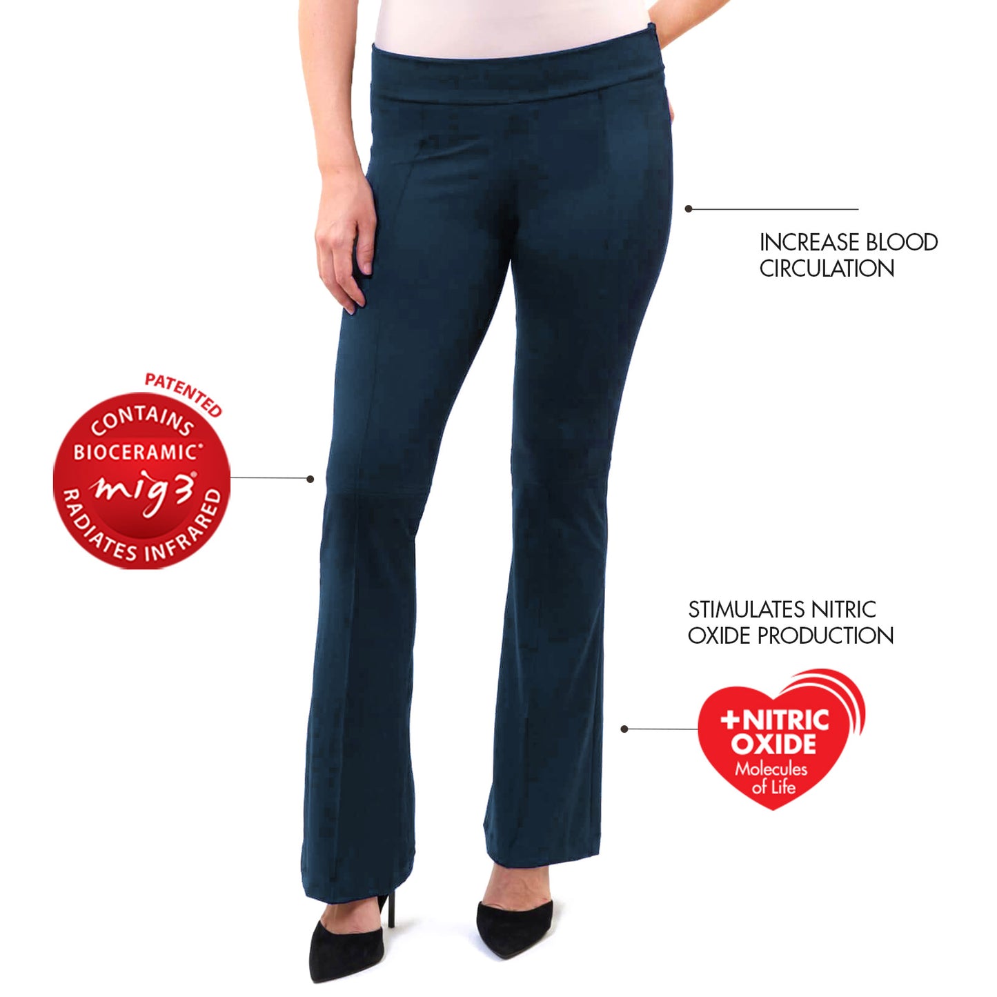 Far-Infrared Woman's Flair Pants  – “Reta” Women’s Infrared Pants – - Invel North America
