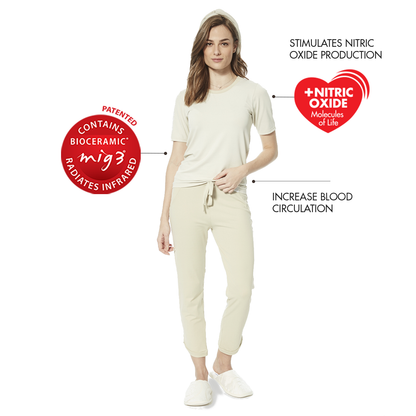 Far-Infrared Sleepwear – Far-Infrared Short-Sleeve Pajama Top – Women’s Sleep Shirt - Invel North America