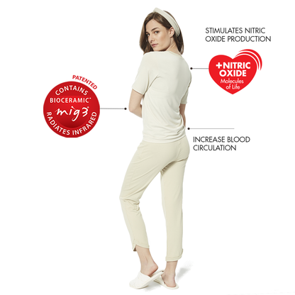 Far-Infrared Sleepwear – Far-Infrared Short-Sleeve Pajama Top – Women’s Sleep Shirt - Invel North America