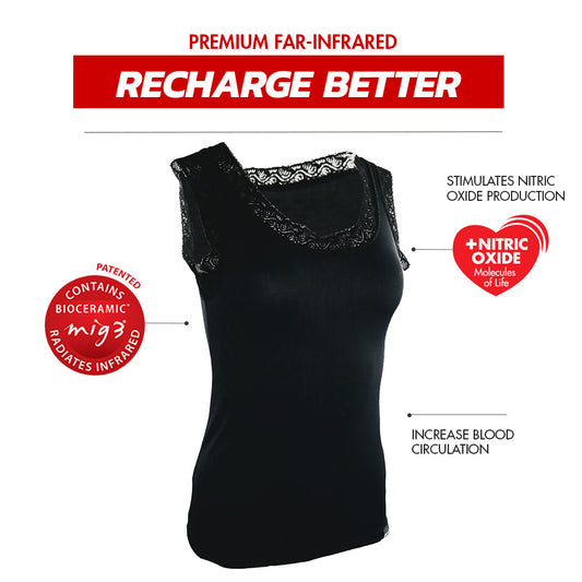 Invel® Therapeutic Recharge Lace Tank Top with Bioceramic MIG3® Far-Infrared Technology - Invel North America